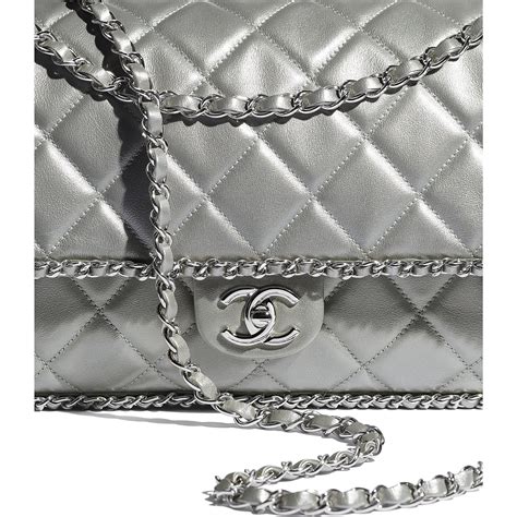 chanel flap bag with metal plate